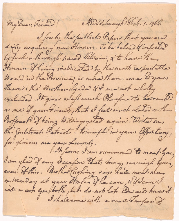 Letter from Peter Oliver to Thomas Hutchinson