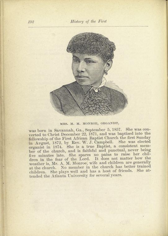 Mrs. M. M. Monroe, Organist
