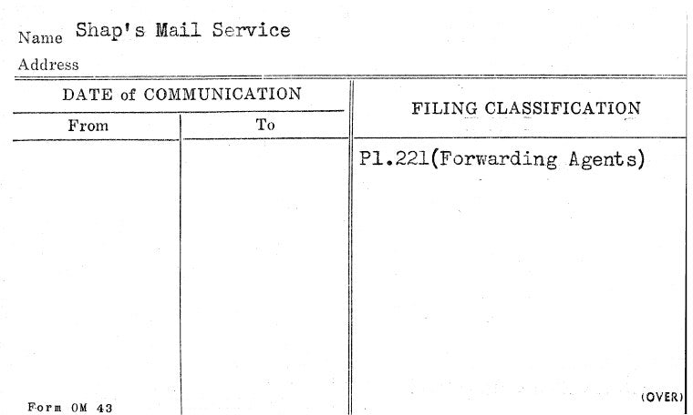 Shap's Mail Service