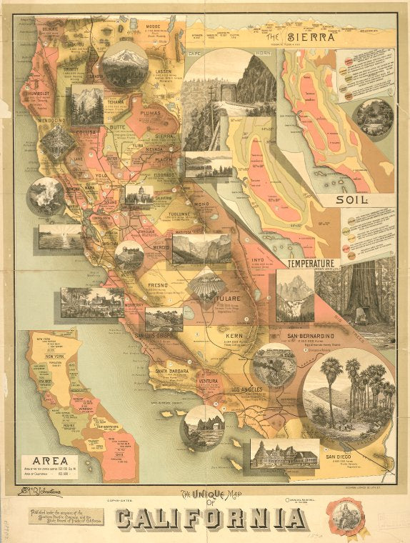 The unique map of California