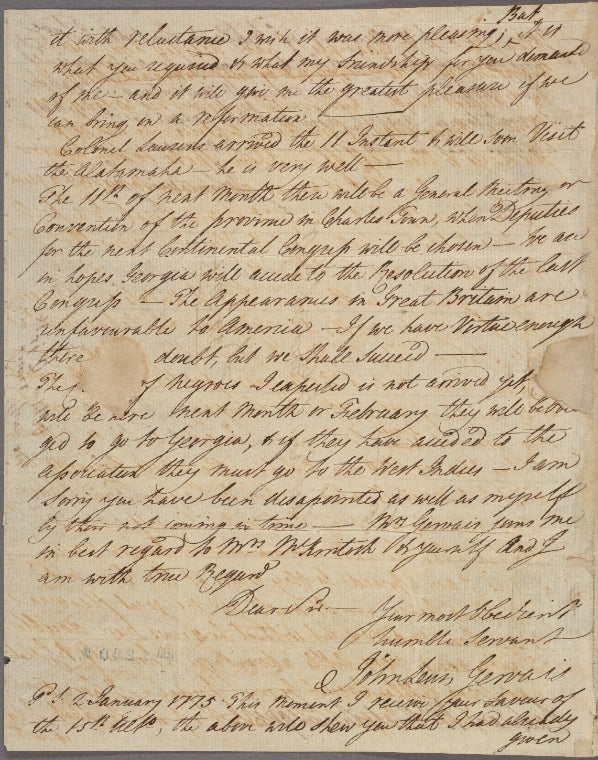 Letter to Lachlan McIntosh, Darien [Ga.]