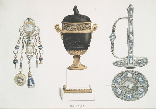 Mounted pieces: - a chatelaine (about 1787), vase (H. 12 in.) and sword (39 inches. Probable date, about 1790).