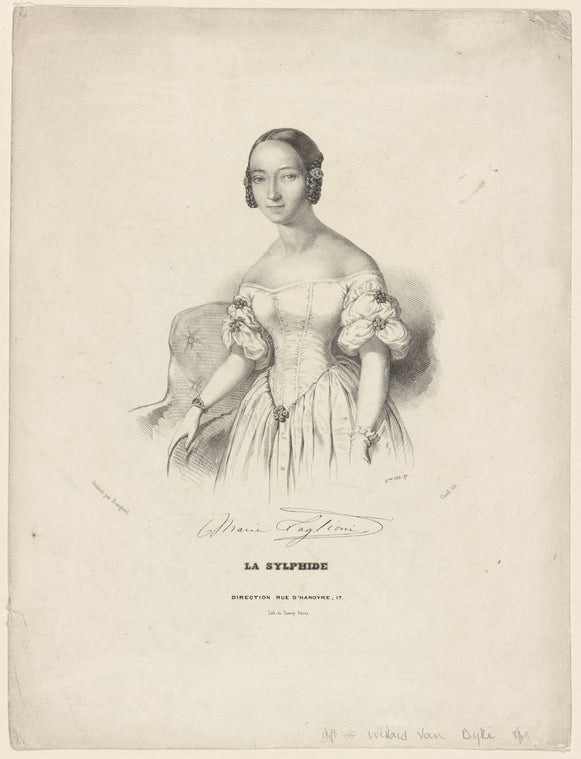 Marie Taglioni [facsimile signature] La sylphide