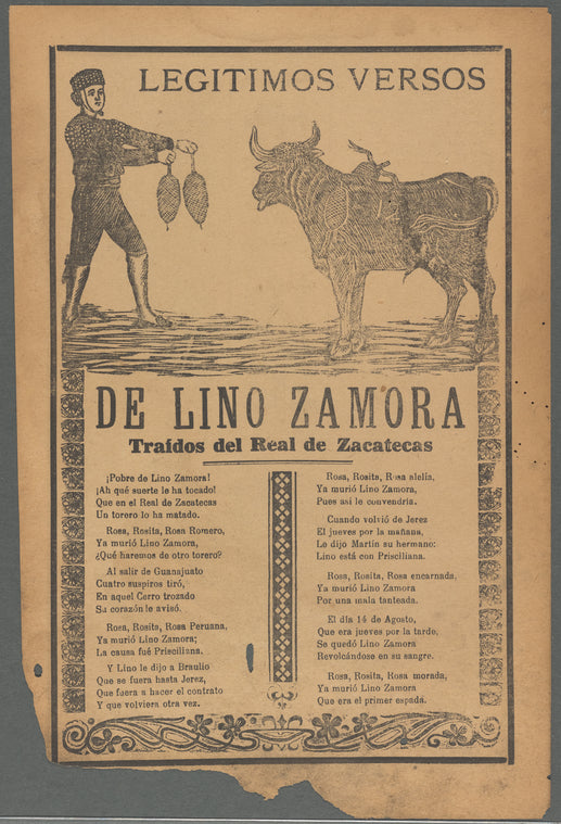 Legitimos versos de Lino Zamora