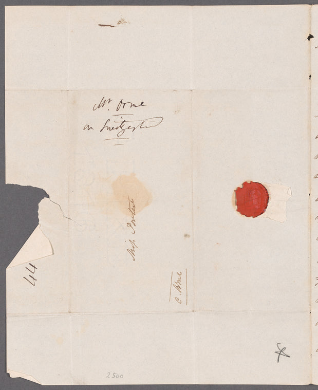 Cosmo Orme to Jane Porter, [autograph?] letter signed