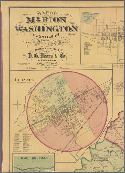Map of Marion and Washington counties, Ky.: from actual surveys and official records