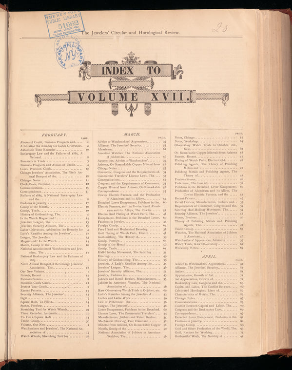 The jewelers' circular and horological review