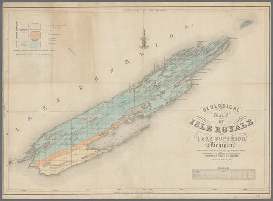 Geological map of Isle Royale, Lake Superior, Michigan
