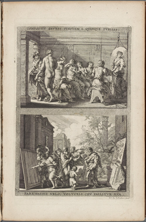 Composuit Zeuxes Iunonem e Quinque Puellis; Parrhasius Velo, Volucris Ceu Fallitur Uva.