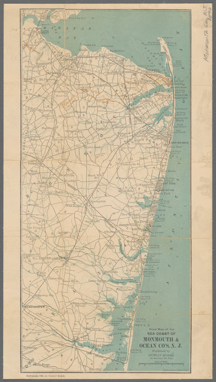 Road map of 'he sea coast of Monmouth & Ocean Co.'s, N.J.