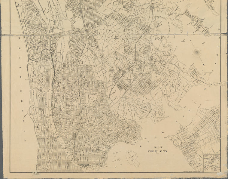 Map of the Bronx [including Yonkers, Mount Vernon, and New Rochelle].