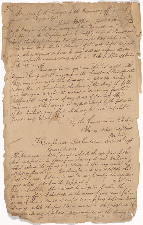 Manuscript Orderly Book
