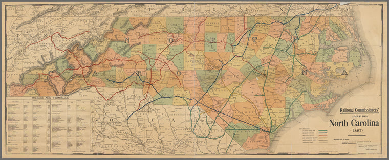 Railroad Commissioners' map of North Carolina, 1897