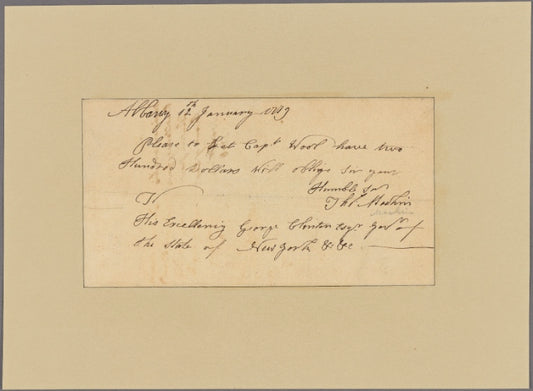 Letter to George Clinton, Governor of New York