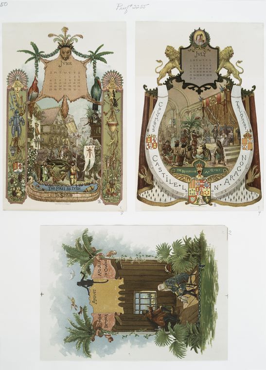 The life of Columbus in pictures : The first return to Spain ; The reception at court ; Columbus and his brother in chains.