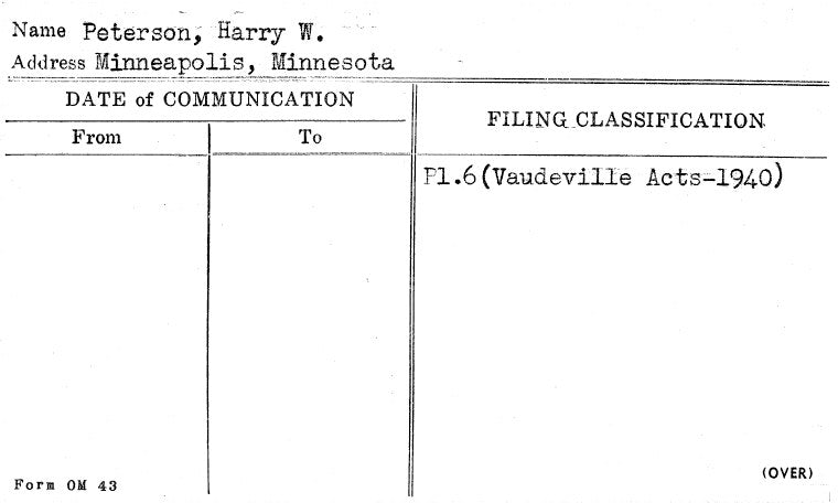 Peterson, Harry W.