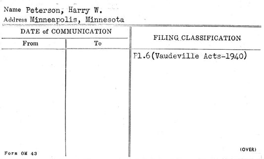 Peterson, Harry W.