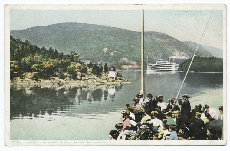 Day Line Steamers passing Highlands, New York
