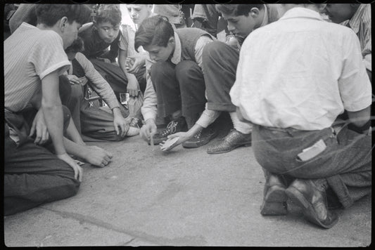 Boys playing cards. New York, NY