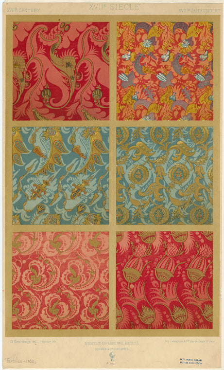 Floral textile designs, 12th century