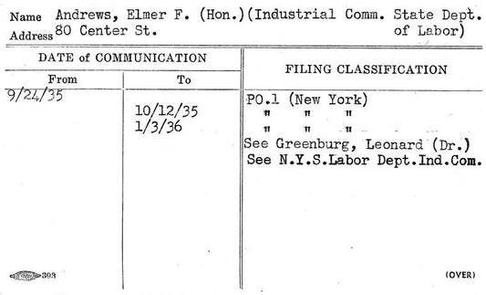Andrews, Elmer F. (Hon.) (Industrial Comm. State Dept. of Labor)