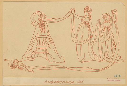 A lady putting on her cap --1795
