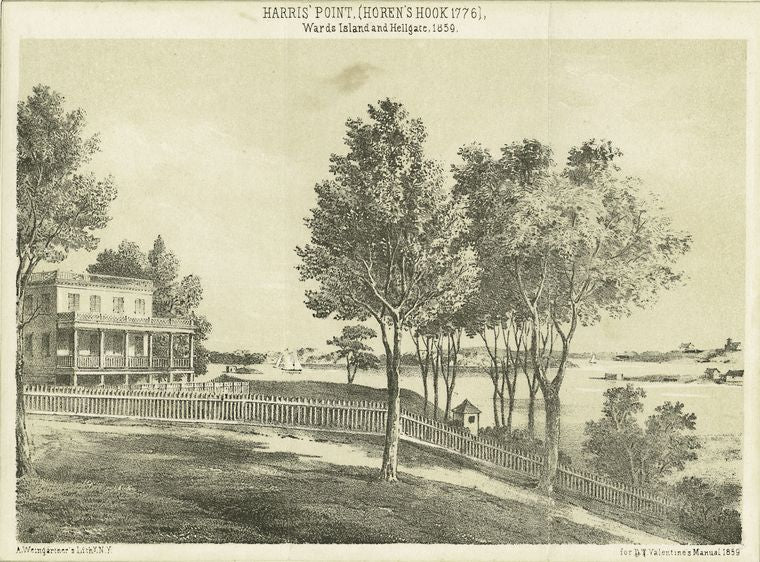 Harris' Point (Horen's Hook 1776) Wards Island and Hellgate, 1859