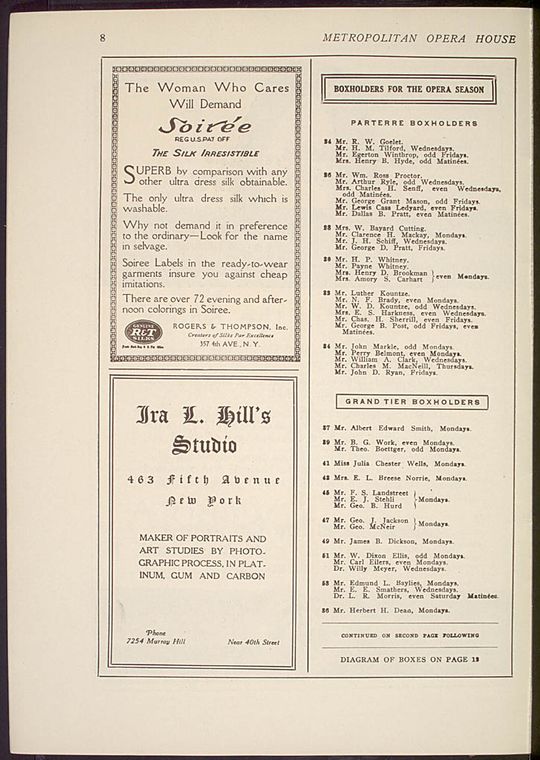 Ballets Russes (Diaghilev), American tour, 1915-1916.