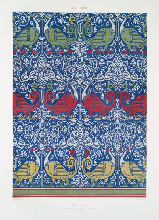 Arabesques : étoffe conservée au musée 'Utrecht (XIVe. siècle)