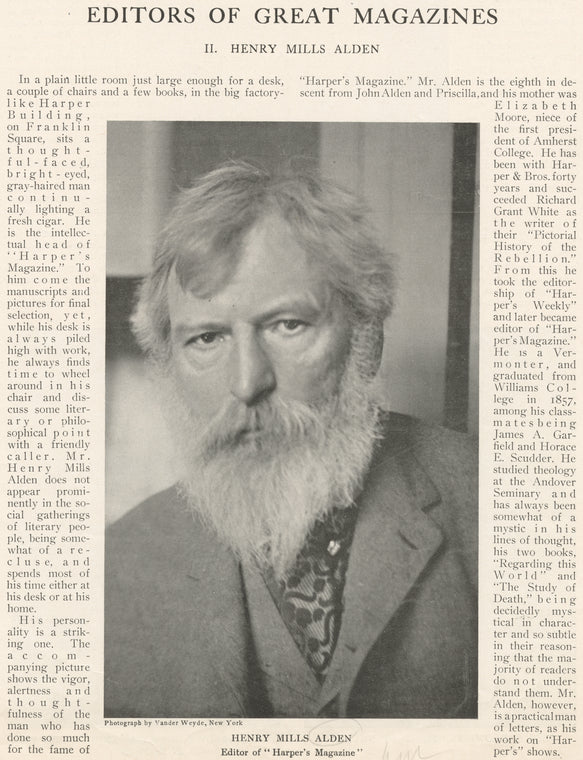 Henry Mills Alden, editor of "Harper's Magazine": II. Henry Mills Alden