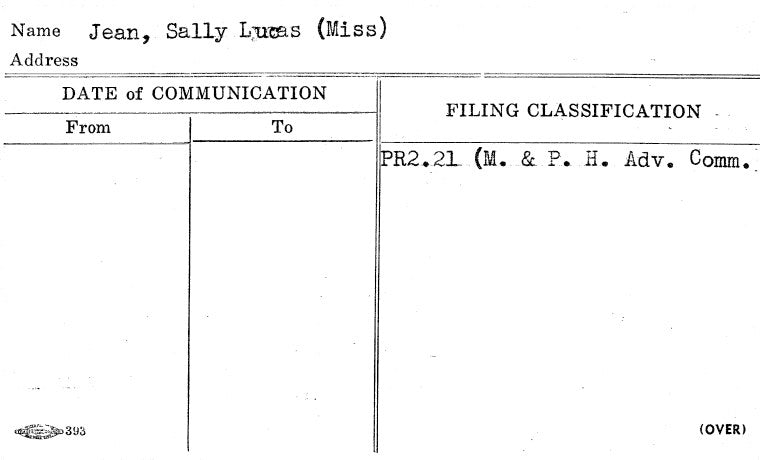 Jean, Sally Lucas (Miss)