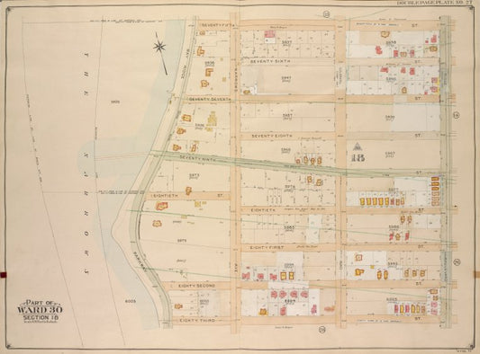 Brooklyn, Vol. 6, Double Page Plate No. 27; Part of Ward 30, Section 18; [Map bounded by 75th St., Ridge Blvd.; Including 83rd St., Bay Ridge Parkway]