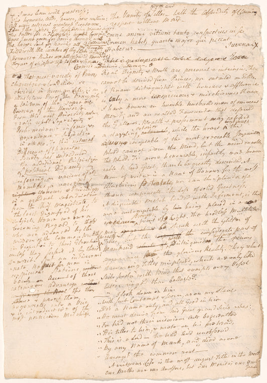 The vanity of birth and titles - with the absurdity of claiming respect without merit
