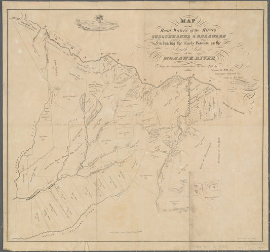 Map of the head waters of the rivers Susquehanna & Delaware: embracing the early patents on the south side of the Mohawk River : from the original, drawn about the year 1790