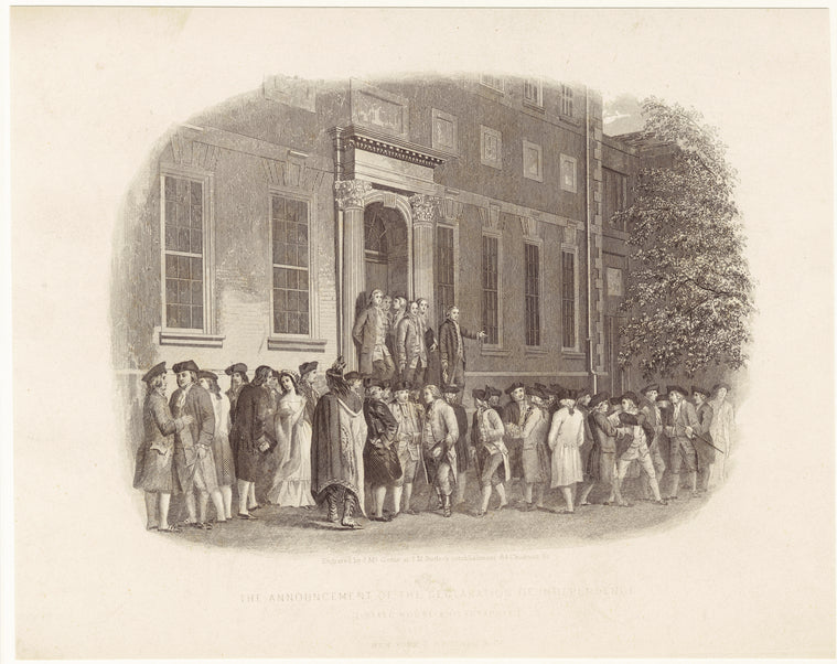 The accouncement of the Declaration of Independence, State House Philadelphia