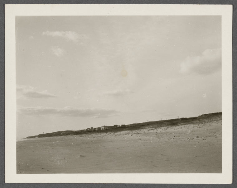 View of Parsons Inn, Garage and house fom the beach. Hither Plains. Montauk, East Hampton