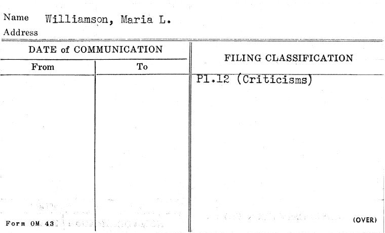 Williamson, Maria L.
