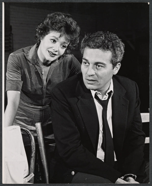 Cara Williams and Sydney Chaplin in rehearsal for the stage production Goodbye, Charlie