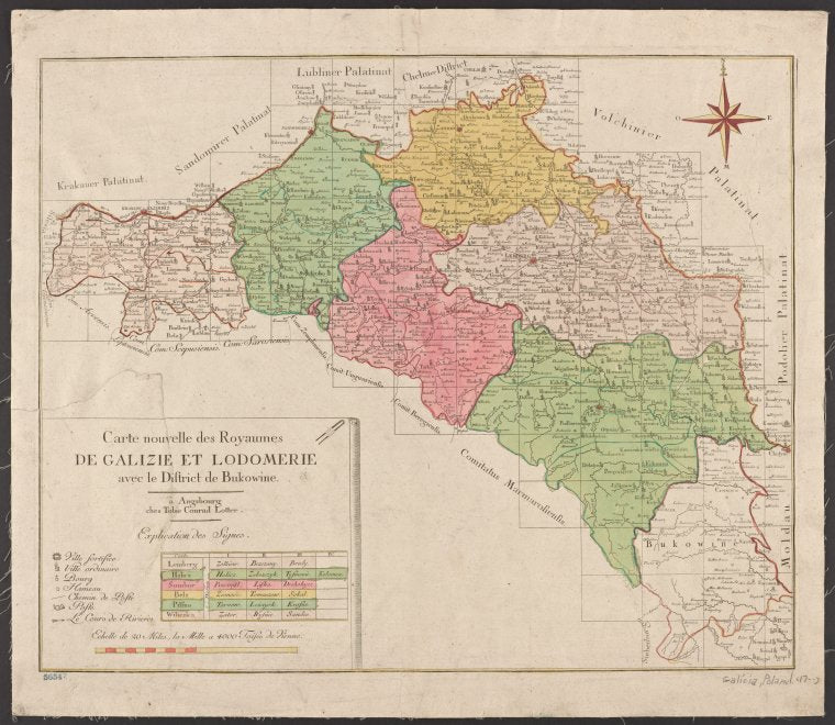 Carte Nouvelle des Royaumes de Galizie et Lodomerie, avec le District de Bukowine.