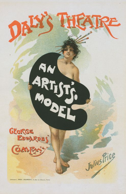 Affiche anglaise pour le Daly's Théâtre, "An Artist's Model"