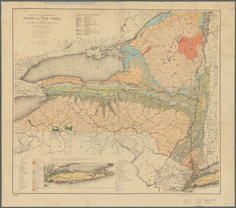 Economic and geologic map of the state of New York showing the location of its mineral deposits