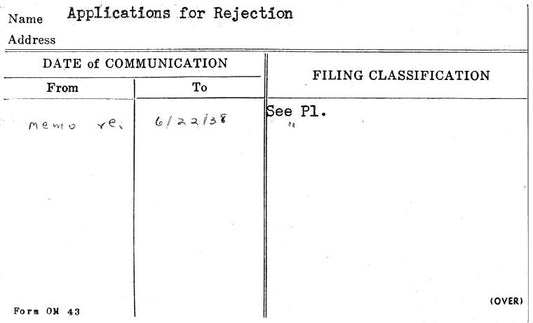 Applications for Rejection