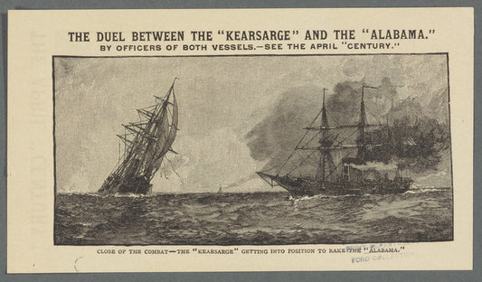 Close of the combat--the "Kearsarge" getting into position to rake the "Alabama"