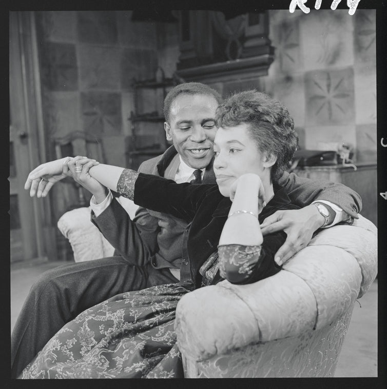 Louis Gossett and Diana Sands in the stage production A Raisin in the Sun