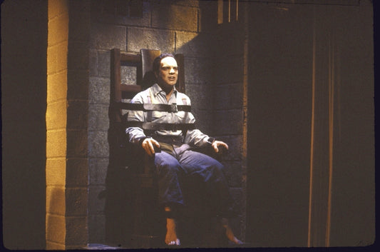 Actor Eddie Korbich (as Guiseppe Zangara)  in a scene fr. the Playwrights Horizons' production of the musical "Assassins." (New York)