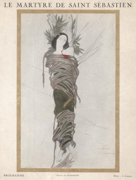 Madame Ida Rubinstein pictured on cover of Le Martyre de Saint Sebastien programme