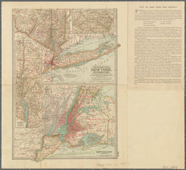 The Century atlas, New York, southern part: New York City and vicinity