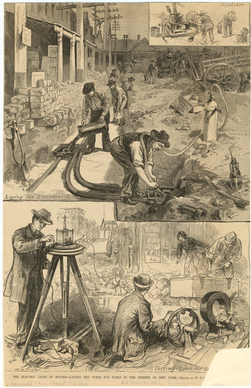 The electric light in houses : Laying the tubes for wires in the streets of New York