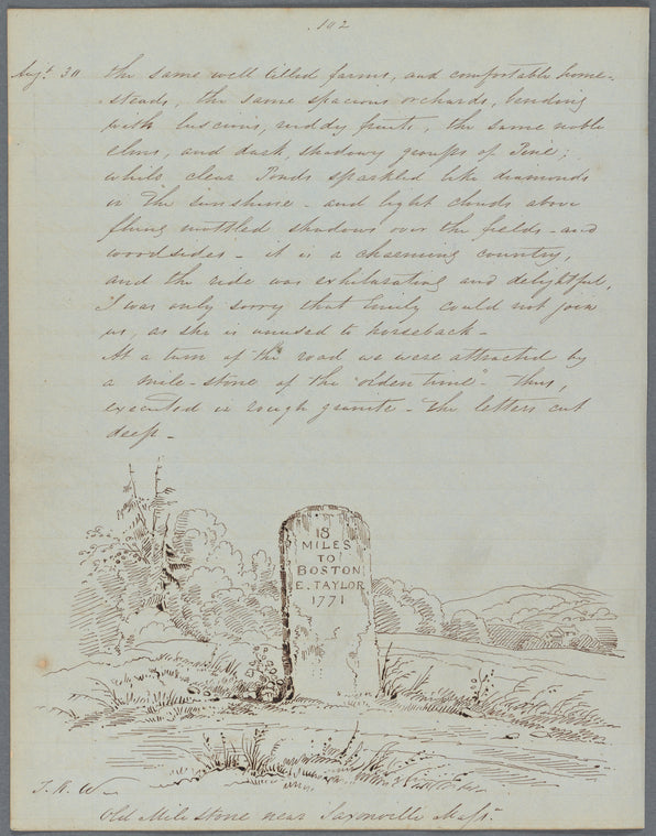 Old Mile Stone near Saxonville Mass.