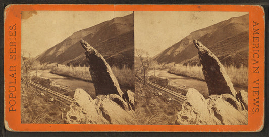 Index [Finger] Rock, Upper Weber Canyon, near Tunnel No. 3. Union Pacific Railroad.